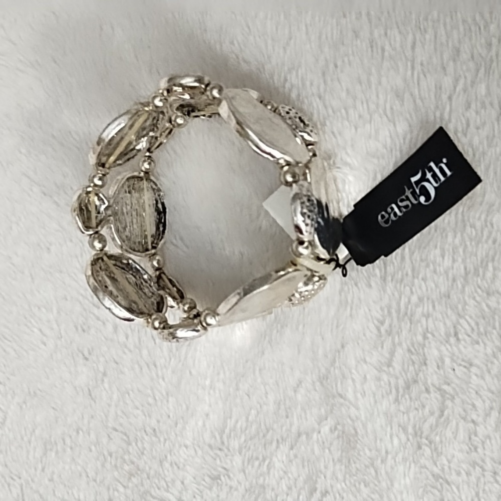 Silver stretch bracelet by East 5th - Picture 2 of 5